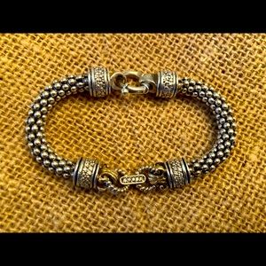 Macy’s Sterling & Diamond Bracelet with Gold Overlay for Enhancement.